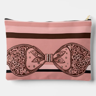 Bow Ties in Pink AI art  Accessory Pouch