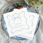 Bow Tying the Knot Something Blue Bridal Shower Napkin<br><div class="desc">Elevate your tying the knot bridal shower theme with our Personalised Bow Tying the Knot Something Blue Bridal Shower Napkins. Perfect for adding elegance to your something blue bridal shower ideas, these napkins complement a classic something blue bridal shower theme beautifully. A must-have for your something blue before I do...</div>