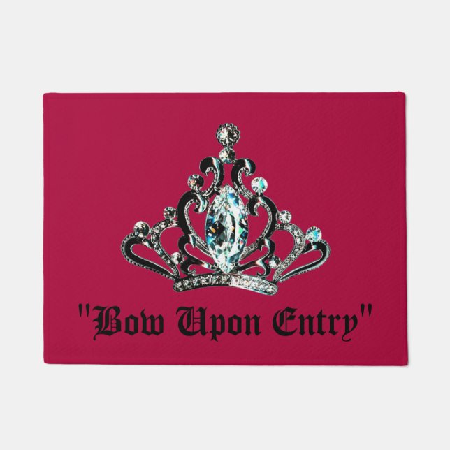 "Bow Upon Entry" Tiara Doormat (Front)