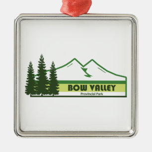 Bow Valley Provincial Park Green Stripes Metal Ornament