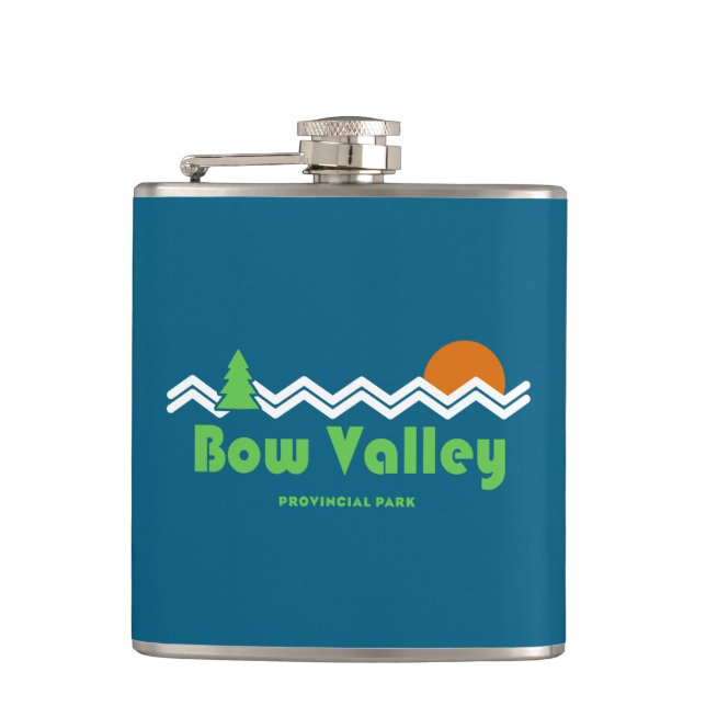 Bow Valley Provincial Park Retro Hip Flask (Front)