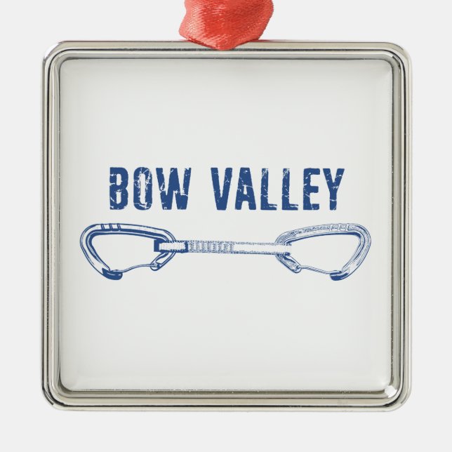 Bow Valley Rock Climbing Quickdraw Metal Ornament (Front)