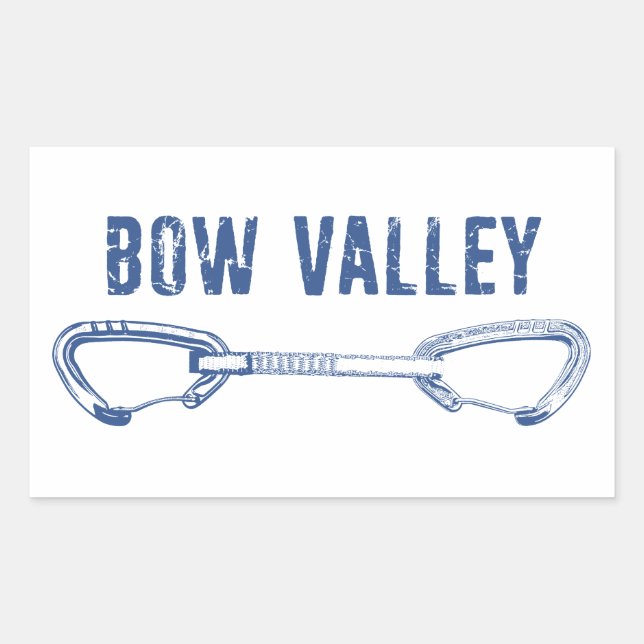 Bow Valley Rock Climbing Quickdraw Rectangular Sticker (Front)