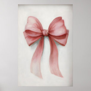 Bow Wall Art Print, Pink Bow Prints, Girls Bedroom