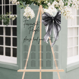 Bow Wedding Acrylic Seating Chart