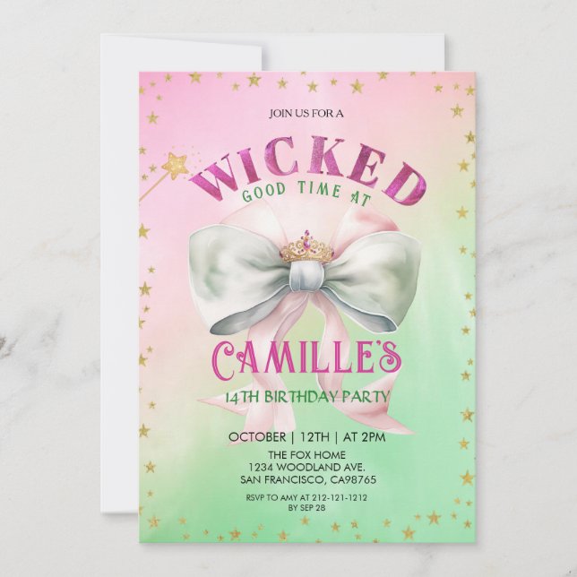 Bow Wicked Birthday Party  Invitation (Front)