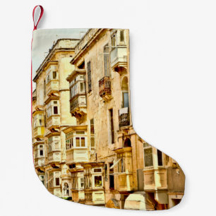 Bow windows in Maltamalta,window,antique,architect Small Christmas Stocking