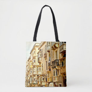 Bow windows in Maltamalta,window,antique,architect Tote Bag