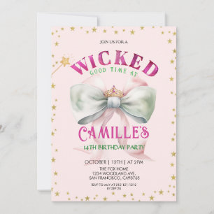 Bow Witches magical Birthday Party Invitation