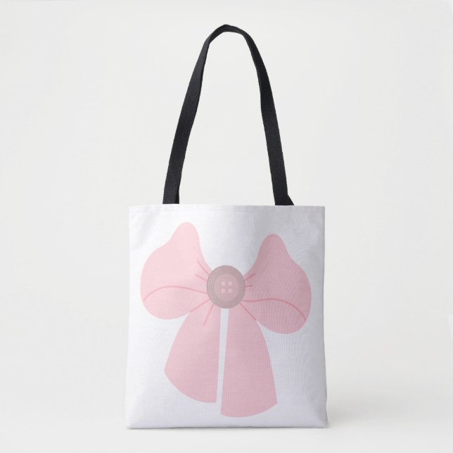 Bow with button Tote Bag (Front)