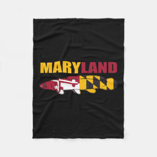 Bowfin Fish - Maryland State Flag Fishing  Fleece Blanket
