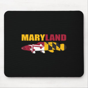 Bowfin Fish - Maryland State Flag Fishing Mouse Pad