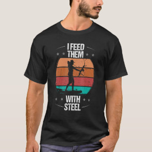 Bowfisher I feed them with steel Airboat Fishing B T-Shirt