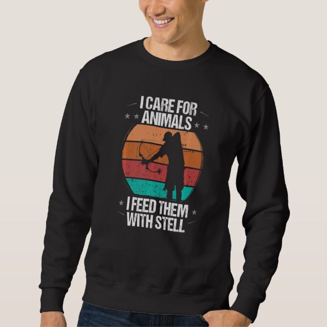 Bowfishing Feed them with Steeel Airboat Bowwfishe Sweatshirt (Front)