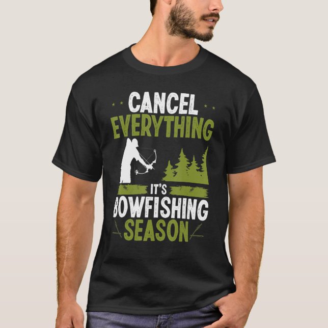 Bowfishing Season Airboat Fisherman Bow Hunter Bow T-Shirt (Front)