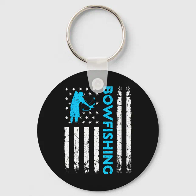 Bowfishing Us Flag Vintage Fishing Bowfish Hunter Key Ring | Zazzle