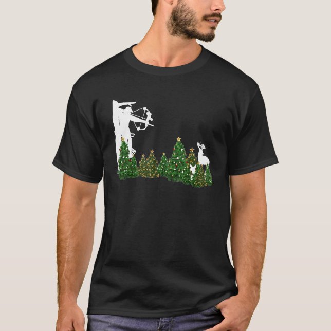 Bowhunters Ugly Christmas Archery Deer Hunting Lov T-Shirt (Front)