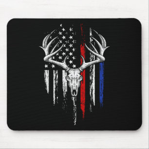 Bowhunting American Flag Usa Bow Whitetail Deer Hu Mouse Pad