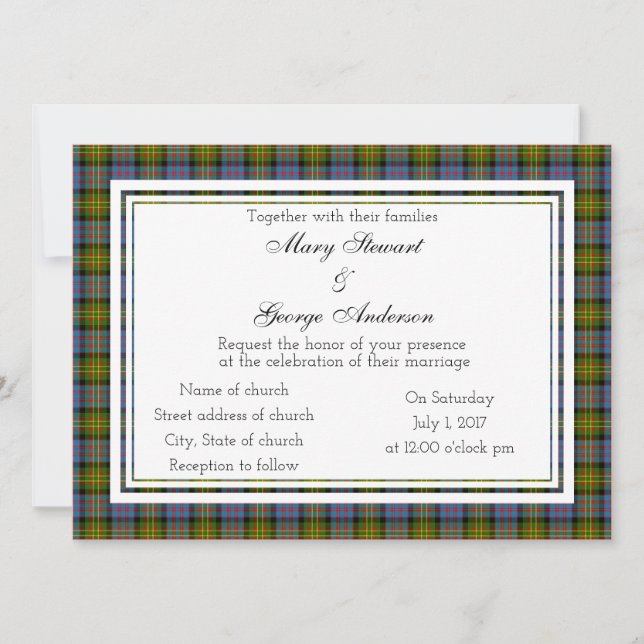 Bowie Scottish Wedding Invitation (Front)