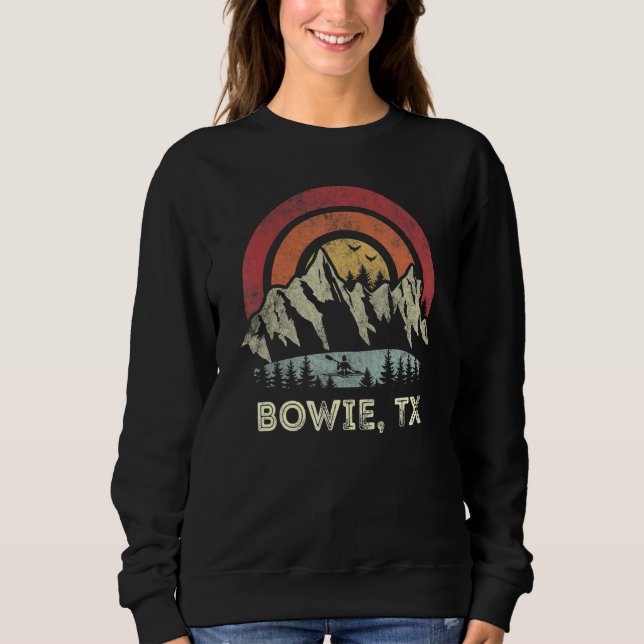 Bowie Texas Mountain Sunset Sunrise Kayaking Sweatshirt (Front)
