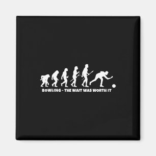 Bowing Evolution - Funny Bowler And Retro Bowling Magnet