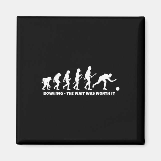 Bowing Evolution - Funny Bowler And Retro Bowling  Magnet (Front)