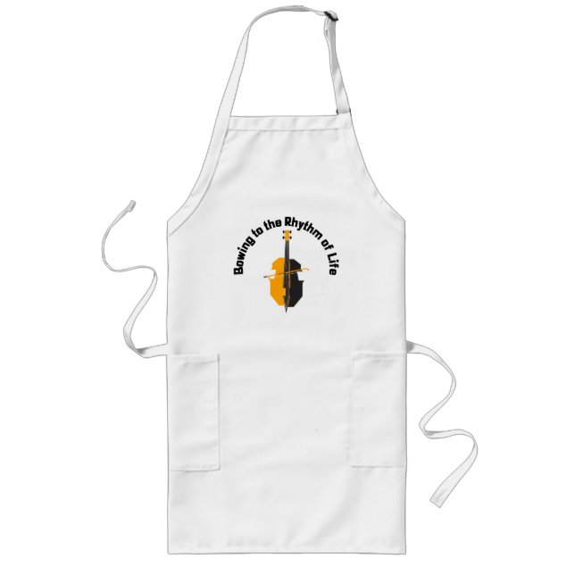 Bowing to the Rhythm of Life Cello Long Apron (Front)