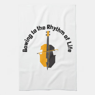 Bowing to the Rhythm of Life Cello Tea Towel