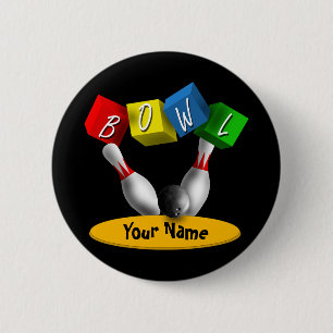 Bowl a Rama Bowling 6 Cm Round Badge