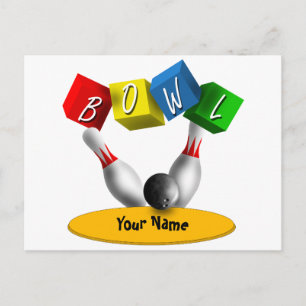 Bowl a Rama Bowling Postcard