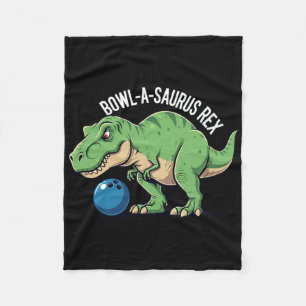 Bowl-a-saurus Rex Funny Dinosaur Bowling Humour Pu Fleece Blanket