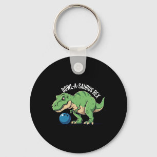 Bowl-a-saurus Rex Funny Dinosaur Bowling Humour Pu Key Ring