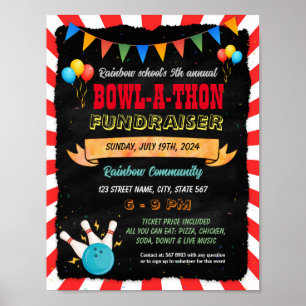Bowl-a-thon fundraiser flyer poster template