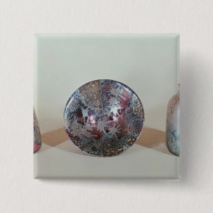 Bowl and vases, c.1890 15 cm square badge