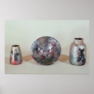 Bowl and vases, c.1890 poster