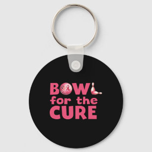 Bowl For The Cure Bowling Breast Cancer Bowler Pin Key Ring