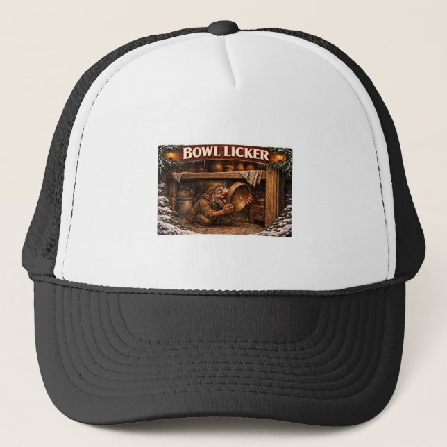 Bowl Licker Icelandic Yule Lad Trucker Hat (Front)