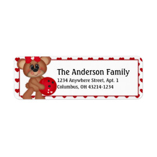 Bowl Me Over Valentine Bear Address Labels d4