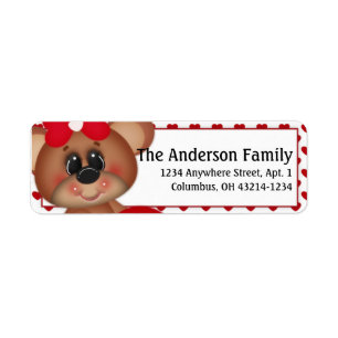 Bowl Me Over Valentine Bear Address Labels d5