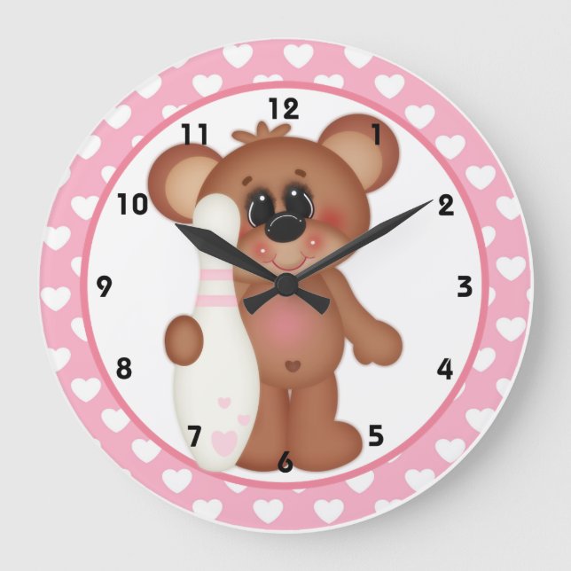 Bowl Me Over Valentine's Day Wall Clock d1 (Front)