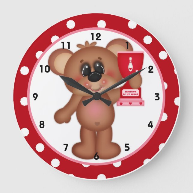 Bowl Me Over Valentine's Day Wall Clock d5 (Front)