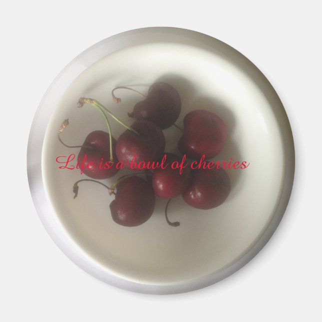 Bowl of bing cherries magnet (Front)