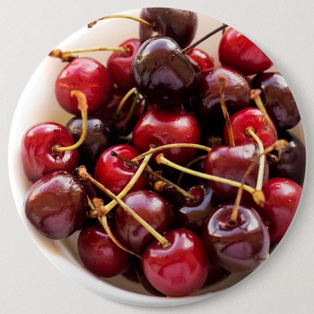 bowl of Cherries 6 Cm Round Badge (Front)