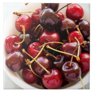 bowl of Cherries Ceramic Tile