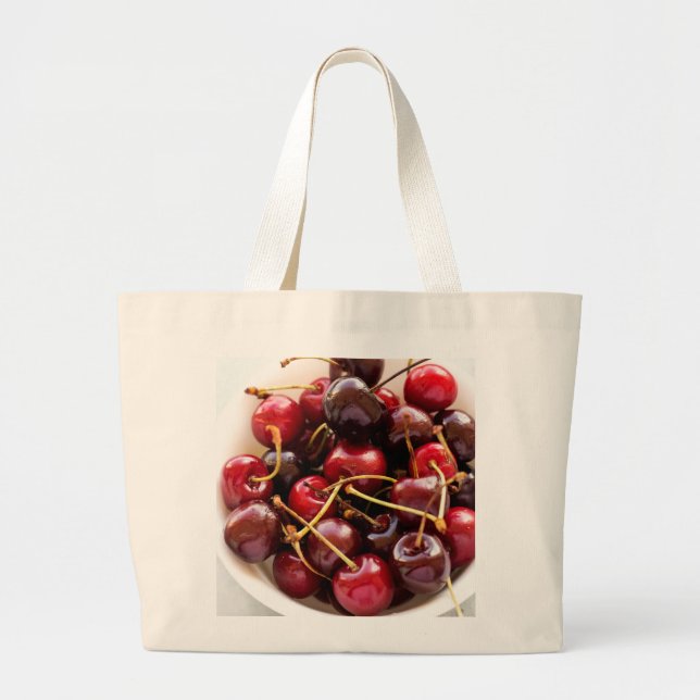 bowl of Cherries Large Tote Bag (Front)