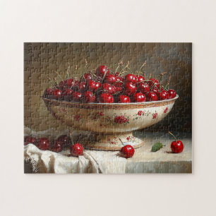 Bowl of Cherries Painting Jigsaw Puzzle