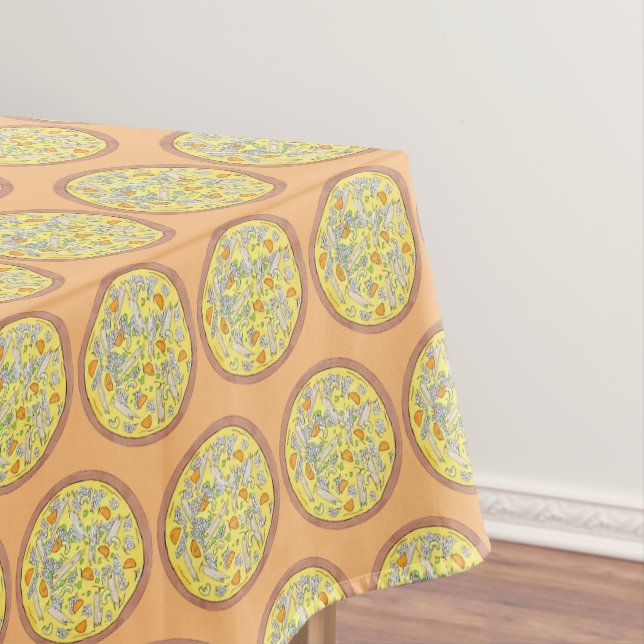 Bowl of Chicken Rice Soup Supper Dinner Food Tablecloth (In Situ)