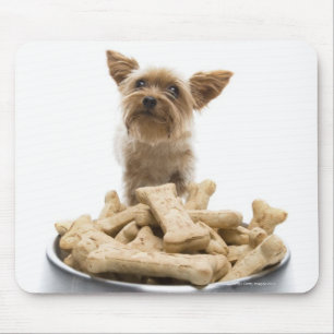 Bowl of dog treats by Yorkshire Terrier Mouse Pad