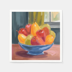 Bowl of Fruit Watercolor Painting Napkin