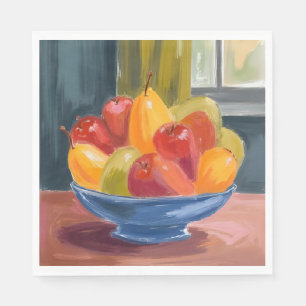 Bowl of Fruit Watercolor Painting Napkin